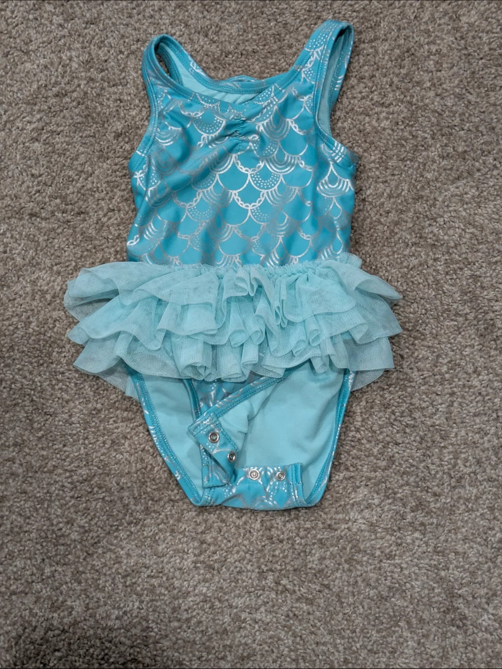 Ruffle Butts Long Sleeve & C&J Teal Mermaid Scale Ruffle One-Piece Swimsuits